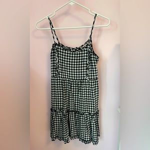Mi Ami Women’s Black and White Checked Gingham Mini Sundress/Coverup